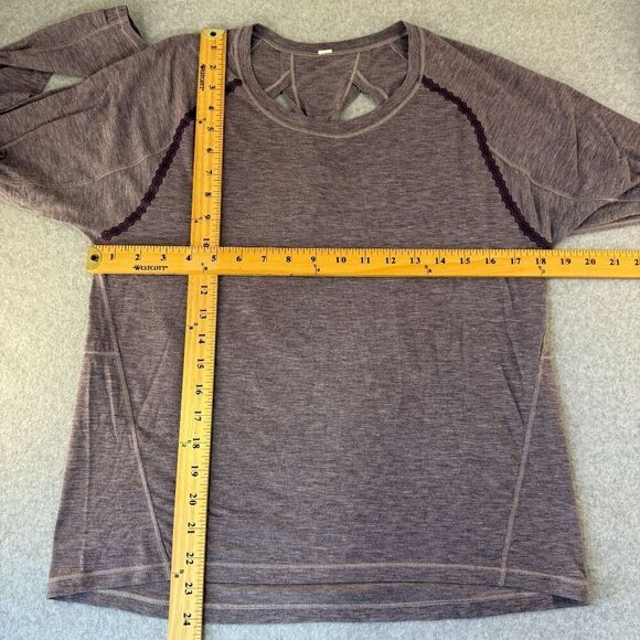 Lululemon Purple Long Sleeve Shirt Stop Drop and Squat Twist Back Women's 6 (?) - Picture 8 of 12